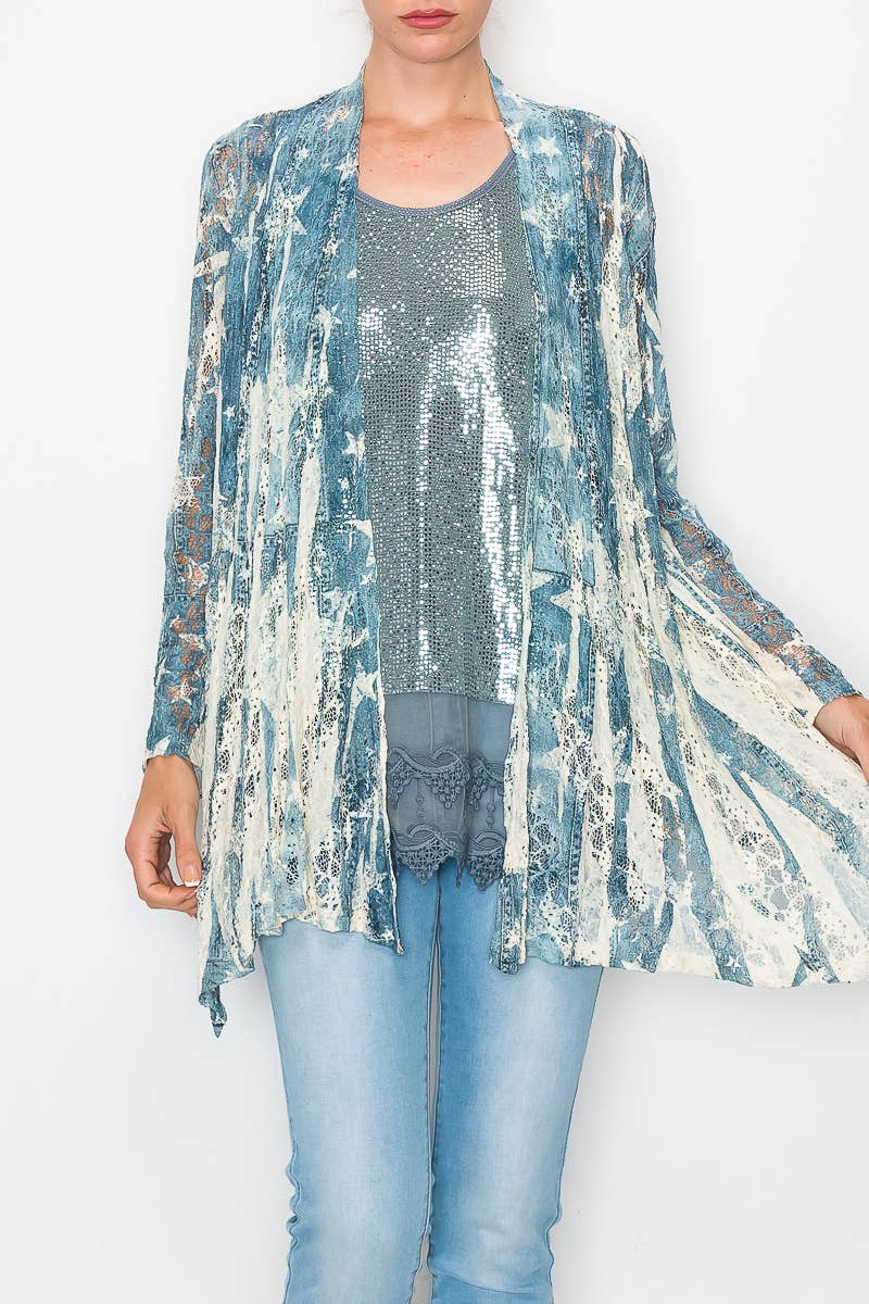 Denim Lace Cardigan