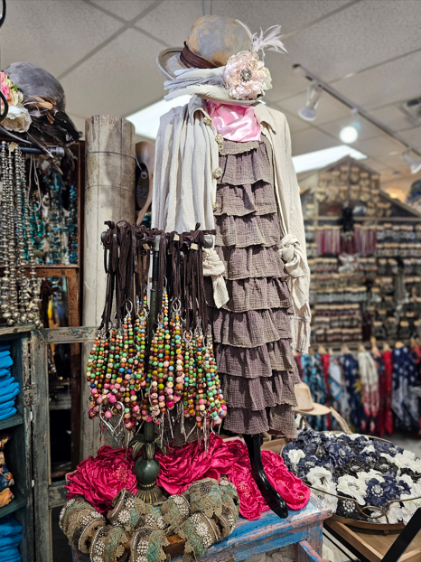 Burlap Linen Ruffle Dress