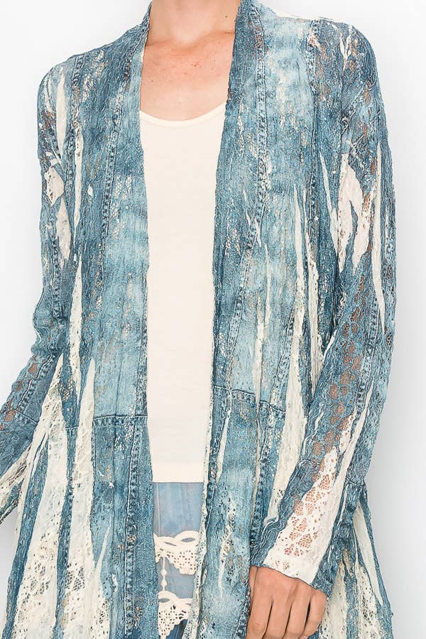 Denim Lace Cardigan