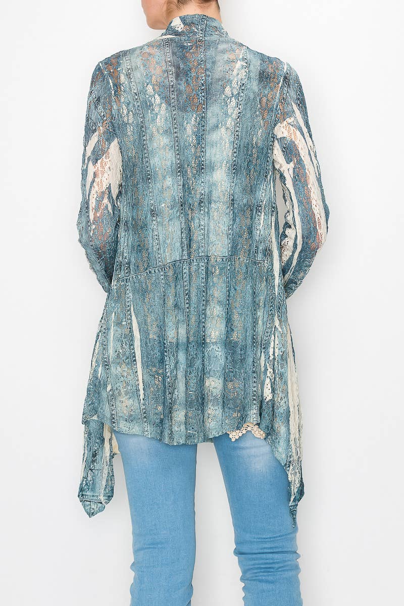 Denim Lace Cardigan