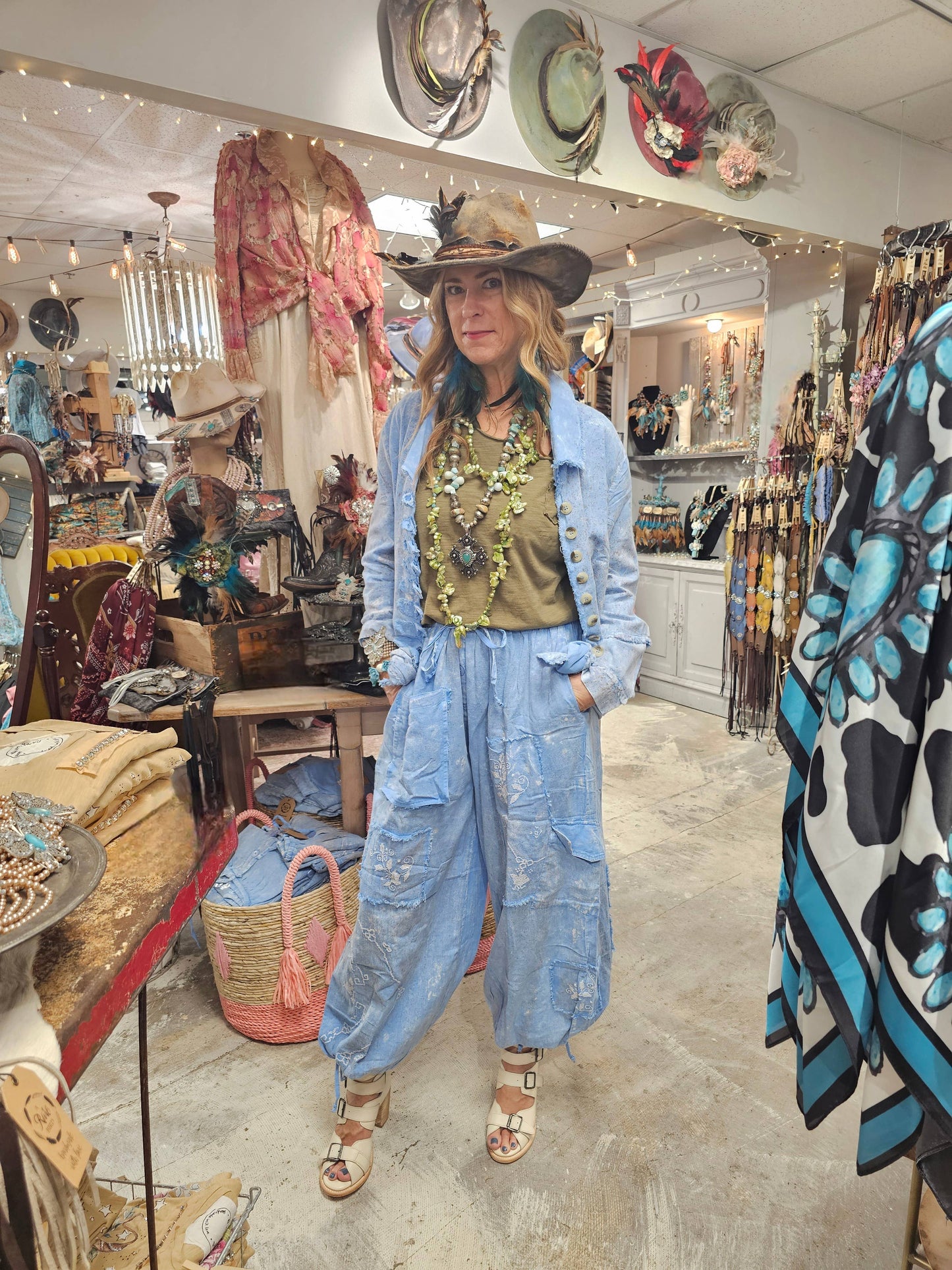 Blue Cross Stitch Genie Pant