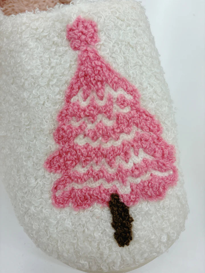 Pink Christmas Slippers