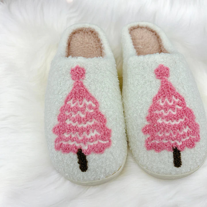 Pink Christmas Slippers