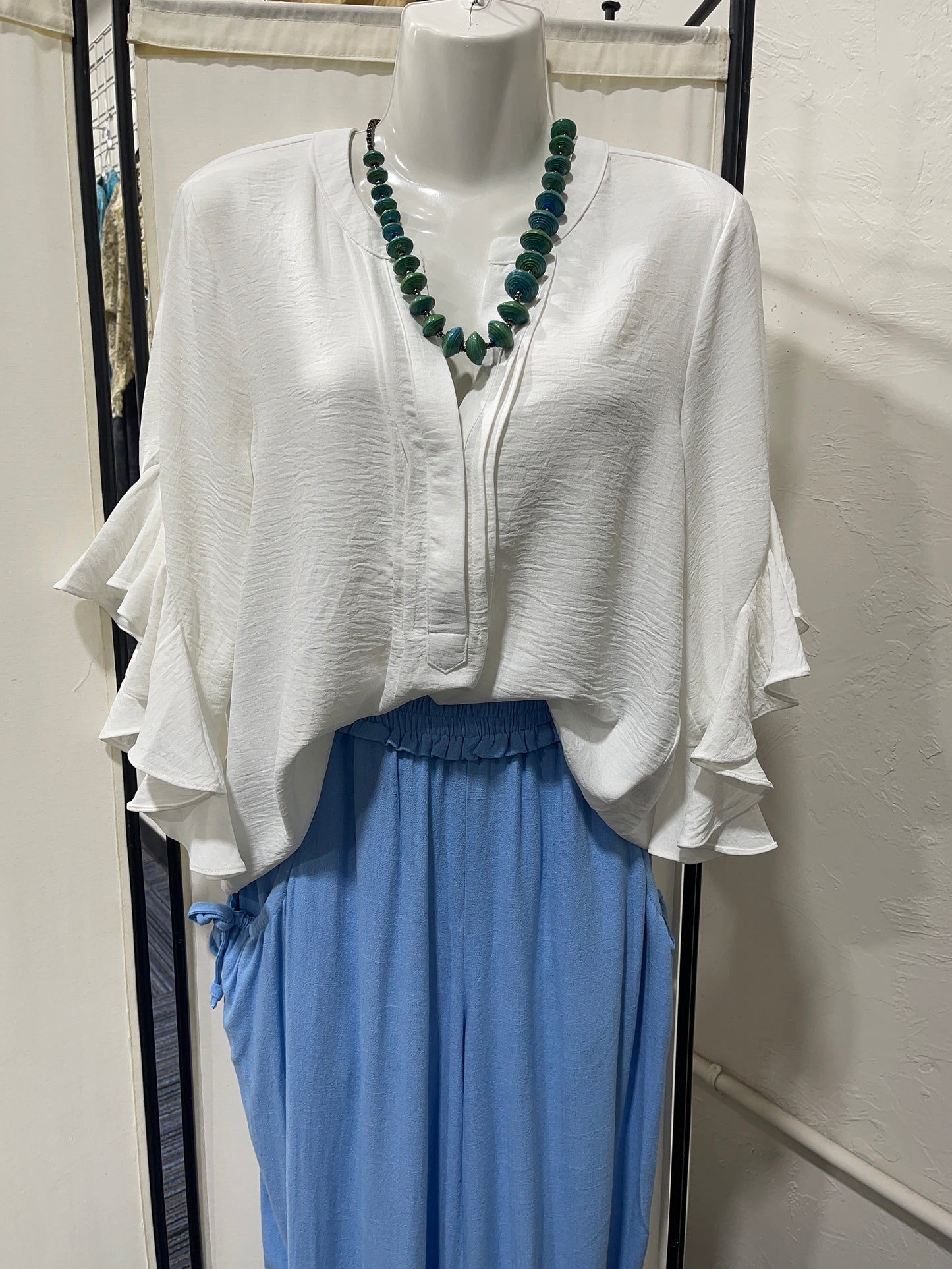 Ruffled Sleeve Top