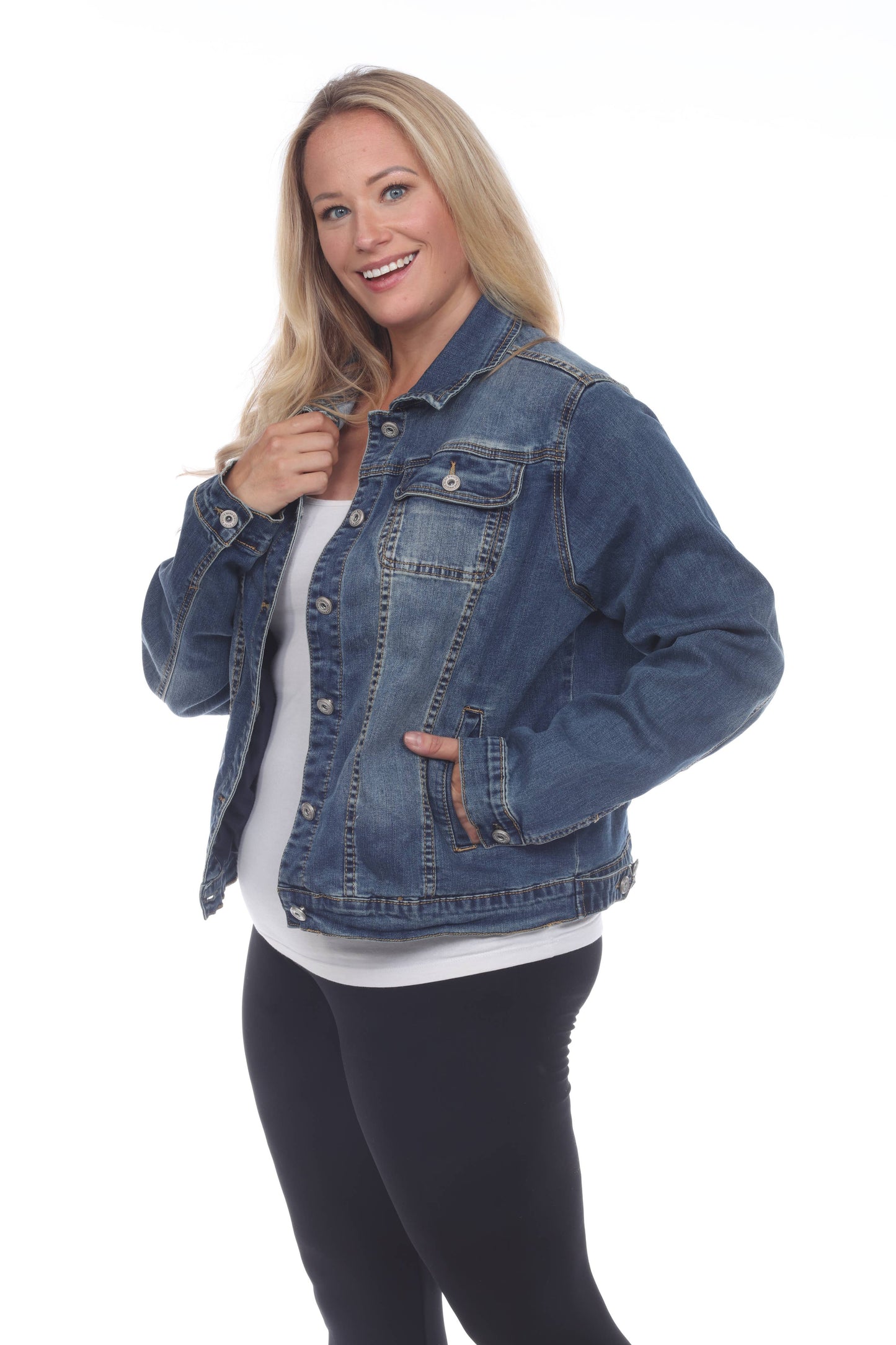 Plus Size Classic Denim Jacket