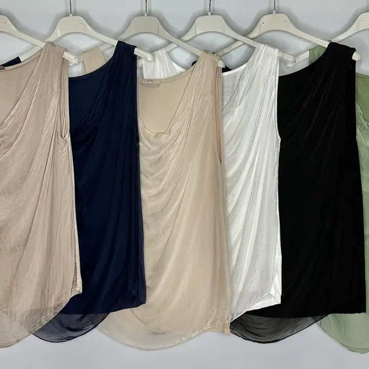 Silk Cowlneck Top