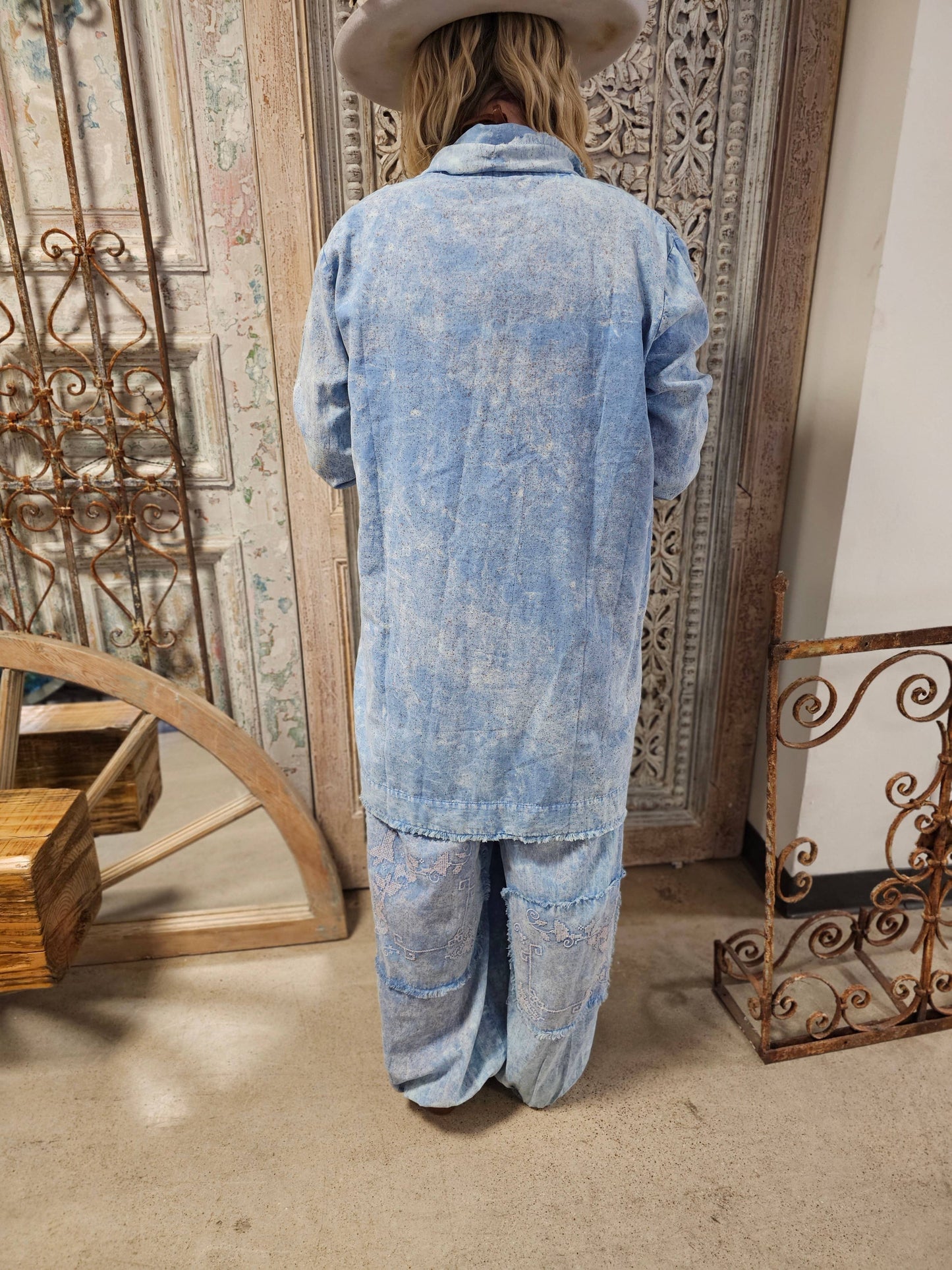 Blue Birdie Stitched Shirt