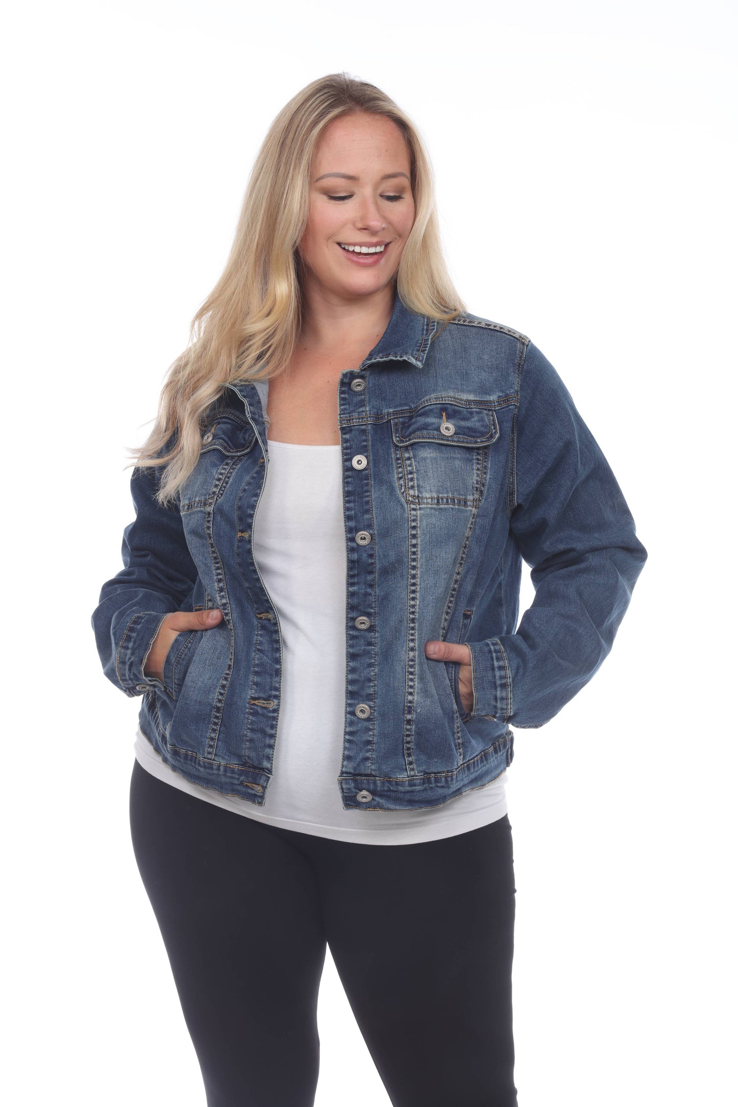 Plus Size Classic Denim Jacket
