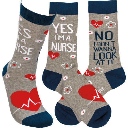 Socks Yes Im a Nurse 107875