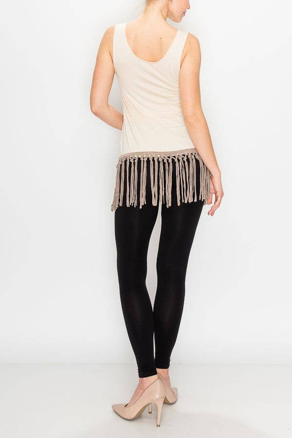 Beige Fringe Cami