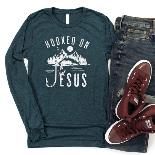 Hooked On Jesus LS Tee