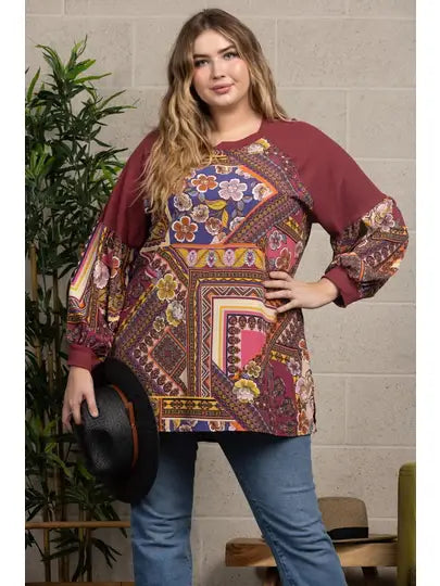 Floral Pirnt Tunic Top