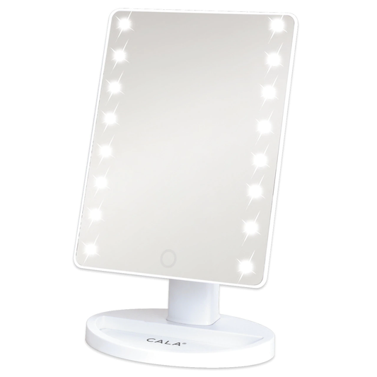 Lighted Portable Makeup Mirror: White