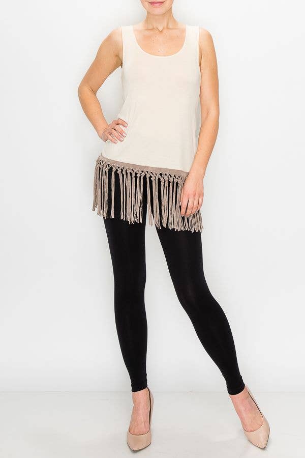 Beige Fringe Cami