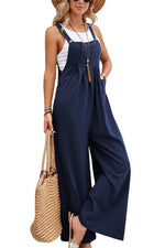 WOMEN SOLID OVERALLS_CWSJS0208: LIGHTBLUE / (L) 1