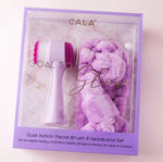 Dual Action Facial Brush & Headband Set: Purple