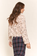 Fuzzy Sequined Jacket