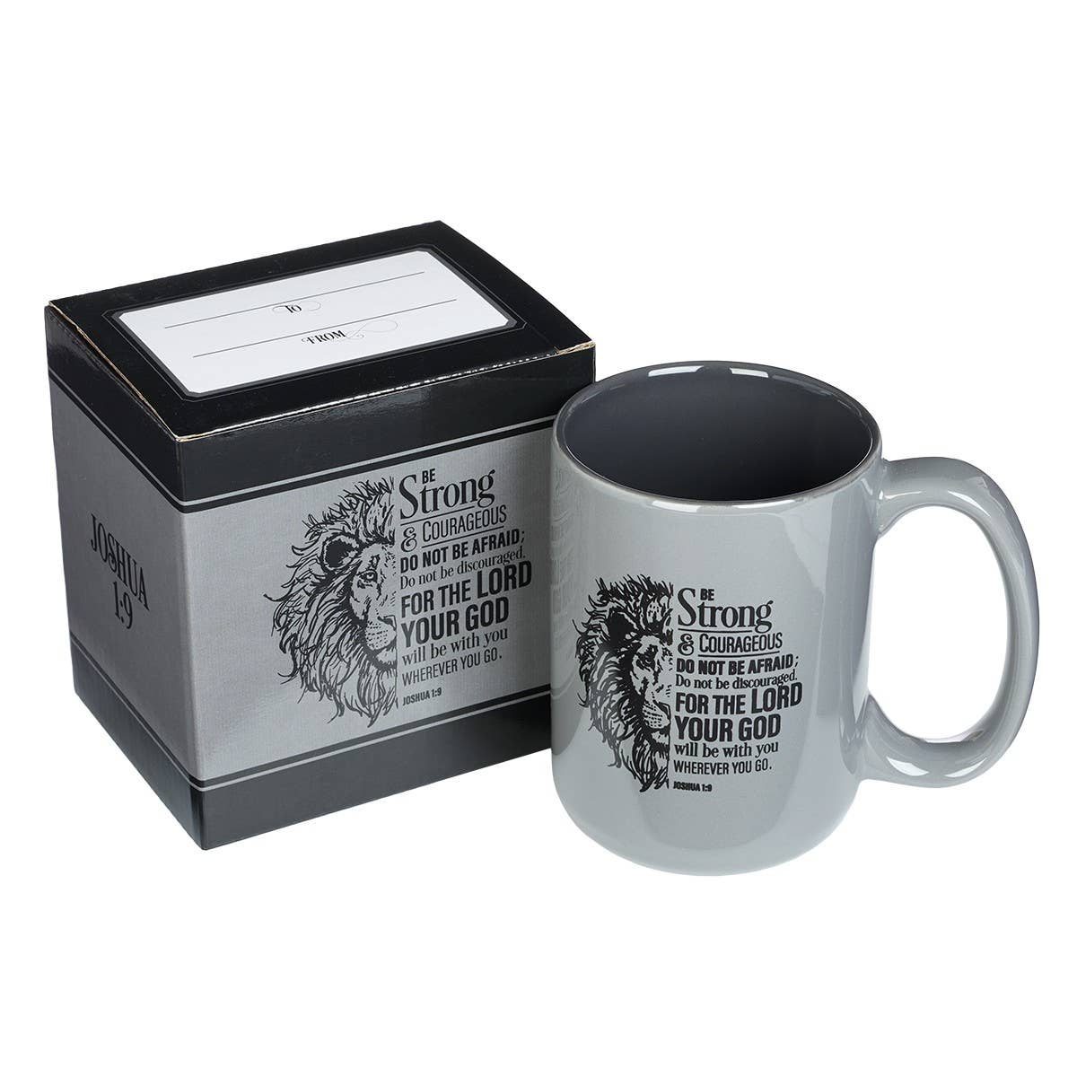 Be Strong Lion Gray Mug