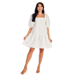 Barbara tiered dress white