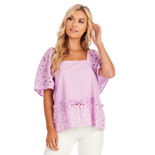 Kieran eyelet top lavender