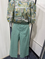Mint Ballon Sleeve Top