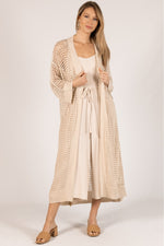 Open Knit Long Cardigan