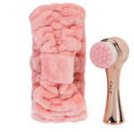 Dual Action Facial Brush & Headband Set: Mint