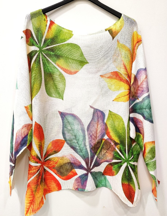 Green Floral Knit Print