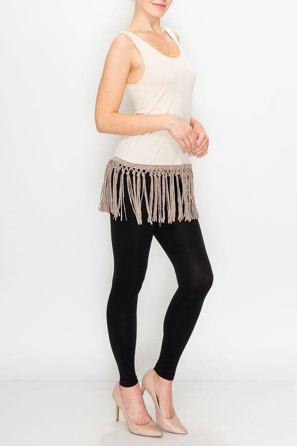 Beige Fringe Cami