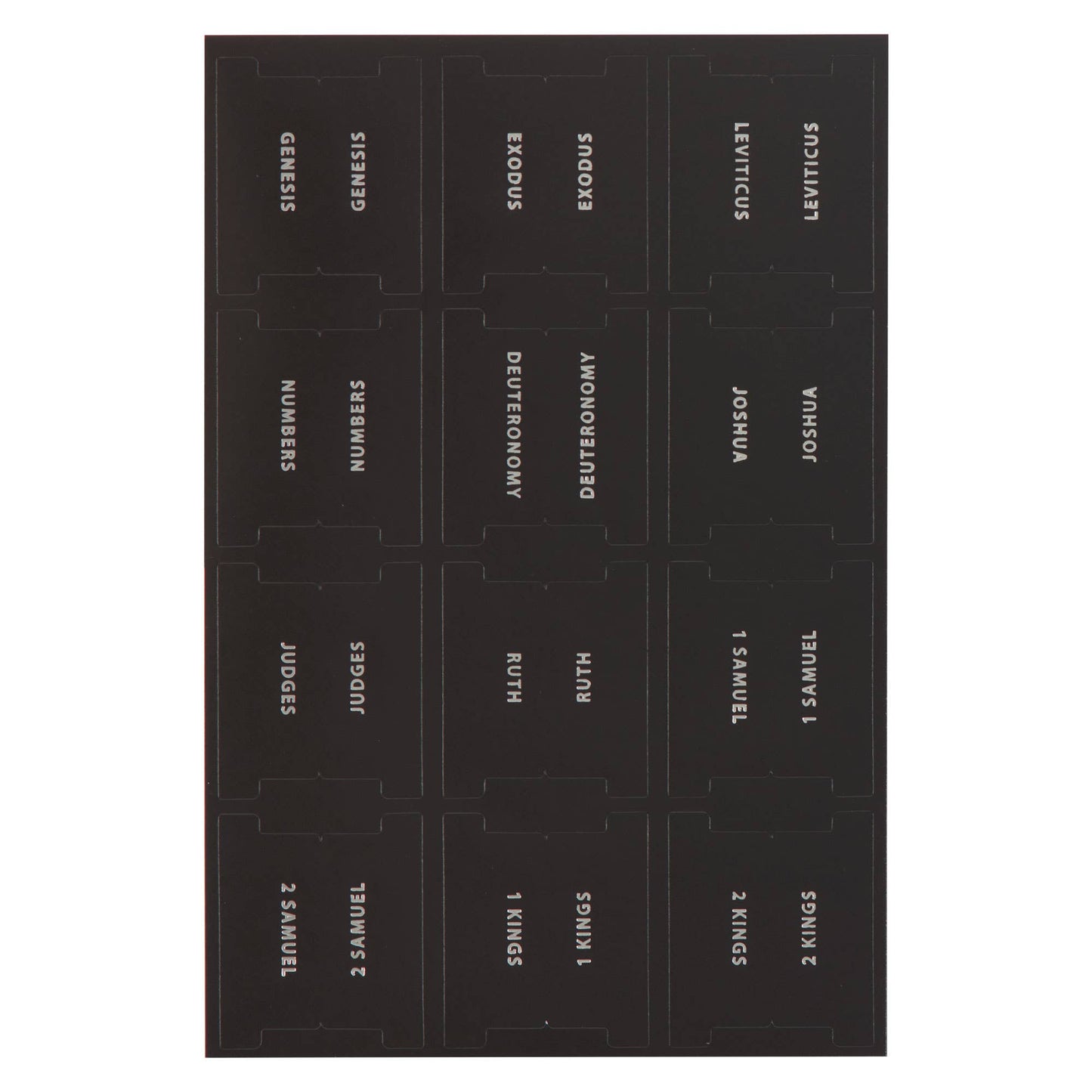 Bible Indexing Tabs Black w/Silver Foil