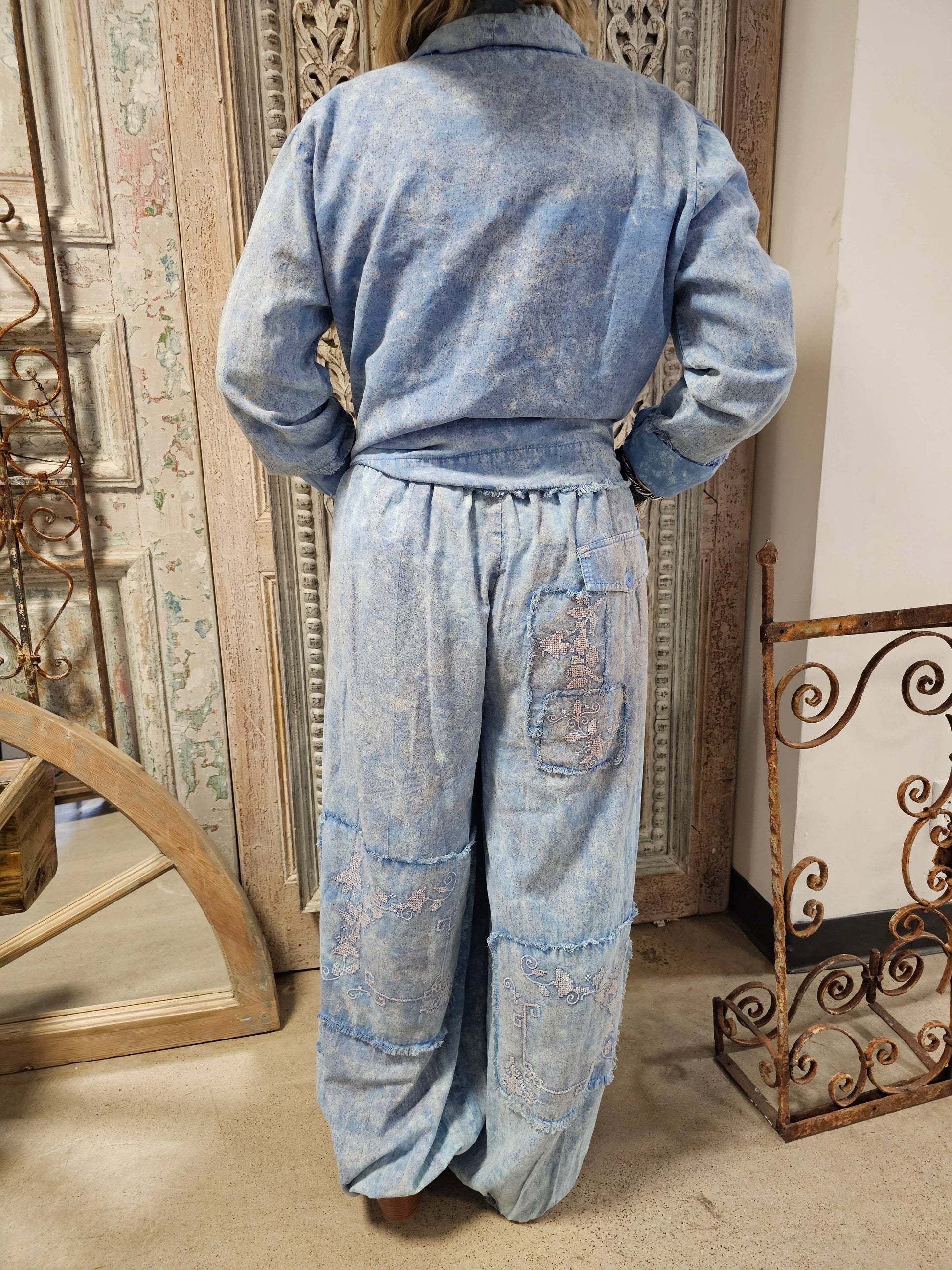 Blue Cross Stitch Genie Pant