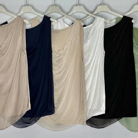 Silk Cowlneck Top