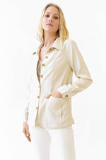 20206 Button Jacket: Antique wHITE