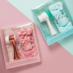 Dual Action Facial Brush & Headband Set: Mint