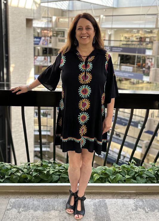 Black Embroidered Dress