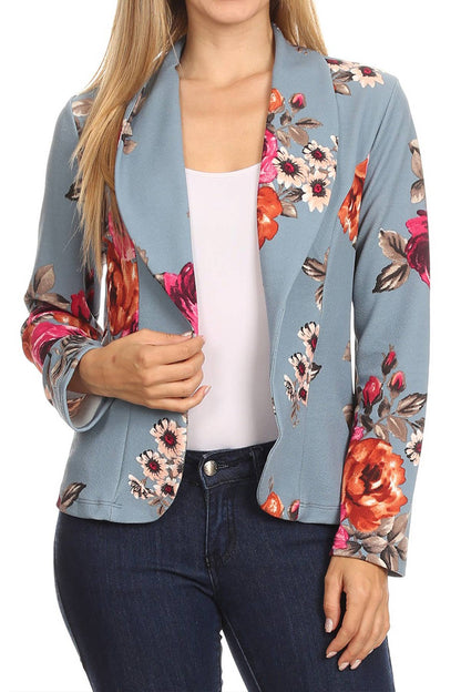 Floral Print Jacket Plus